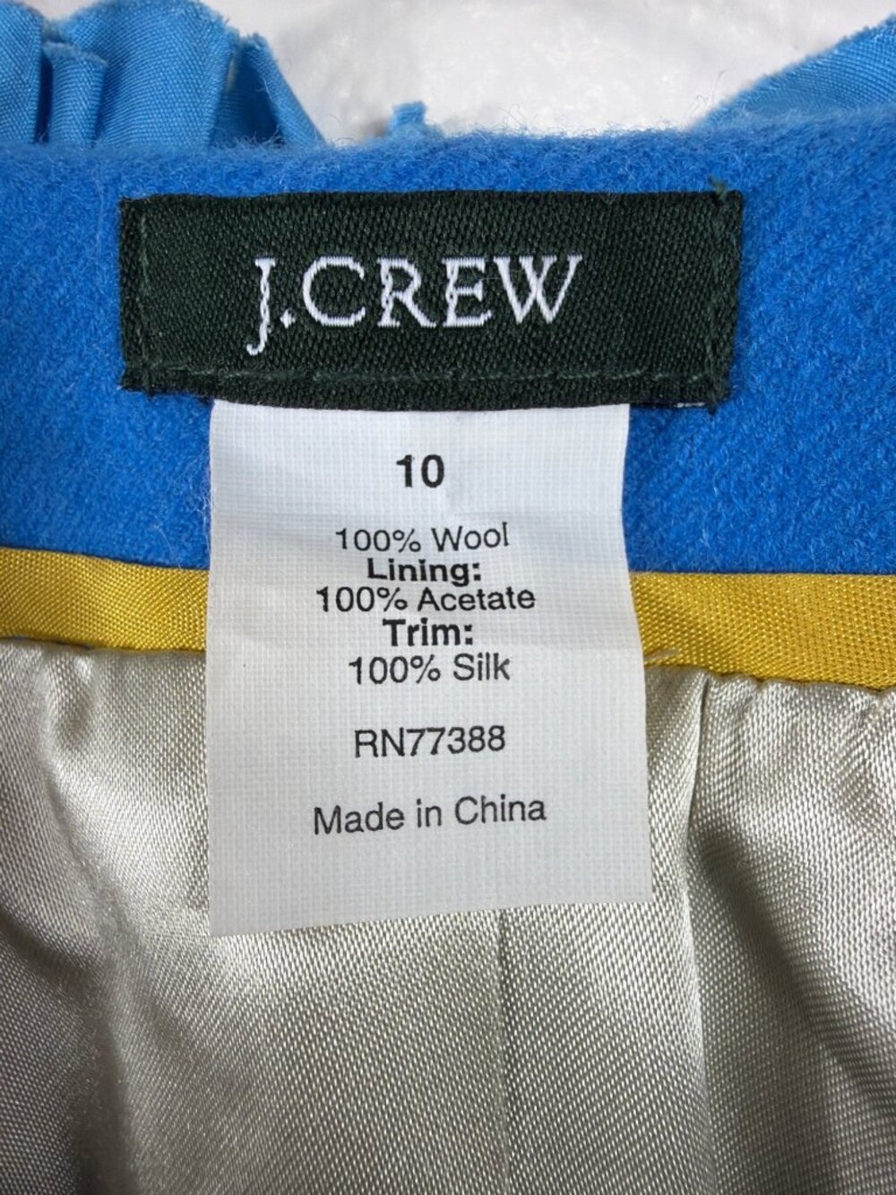 J.Crew Blue Wool Embellished Cropped Blazer Jacket Size 10 - Picture 12 of 16